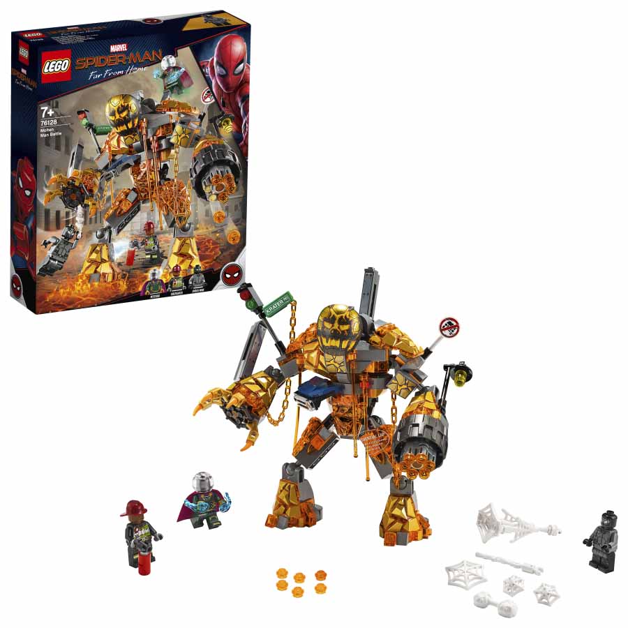Lego Marvel batalla contra Molten Man 76128