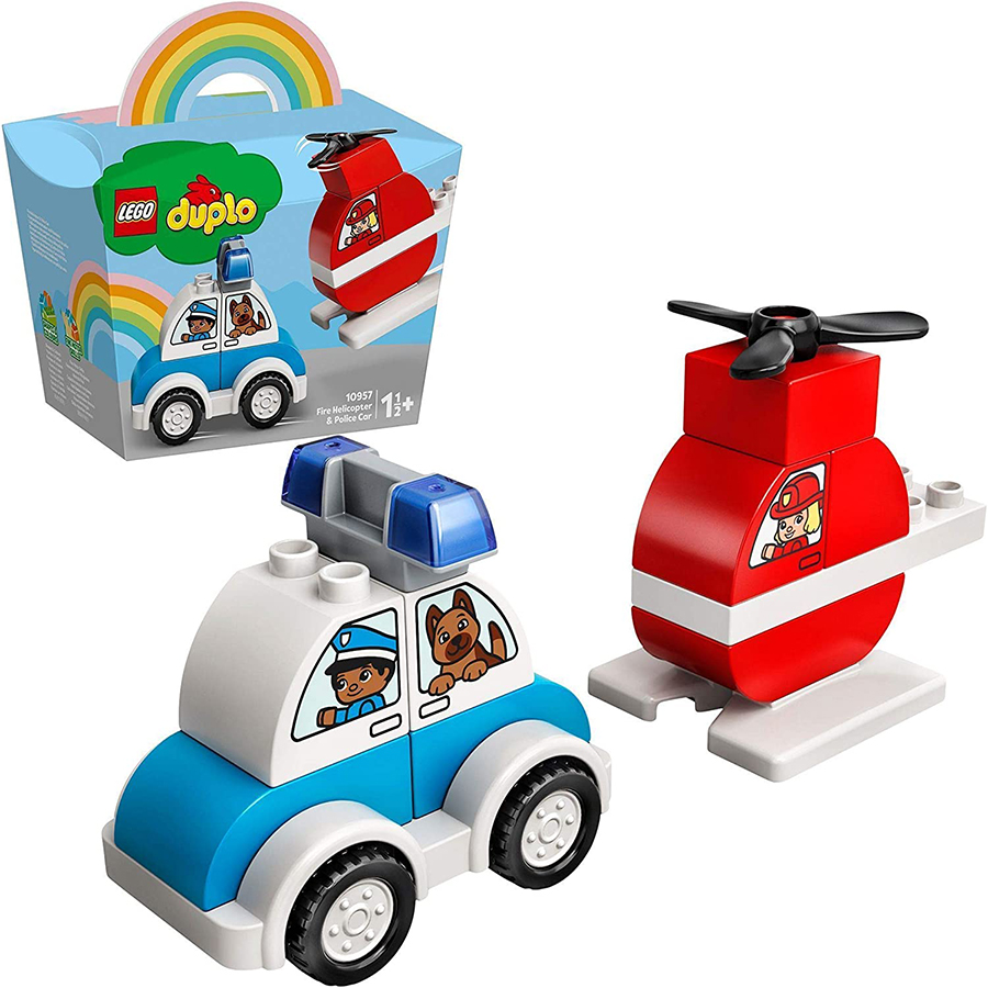 Lego DUPLO Helicóptero de Bomberos y Coche de Policía 10957