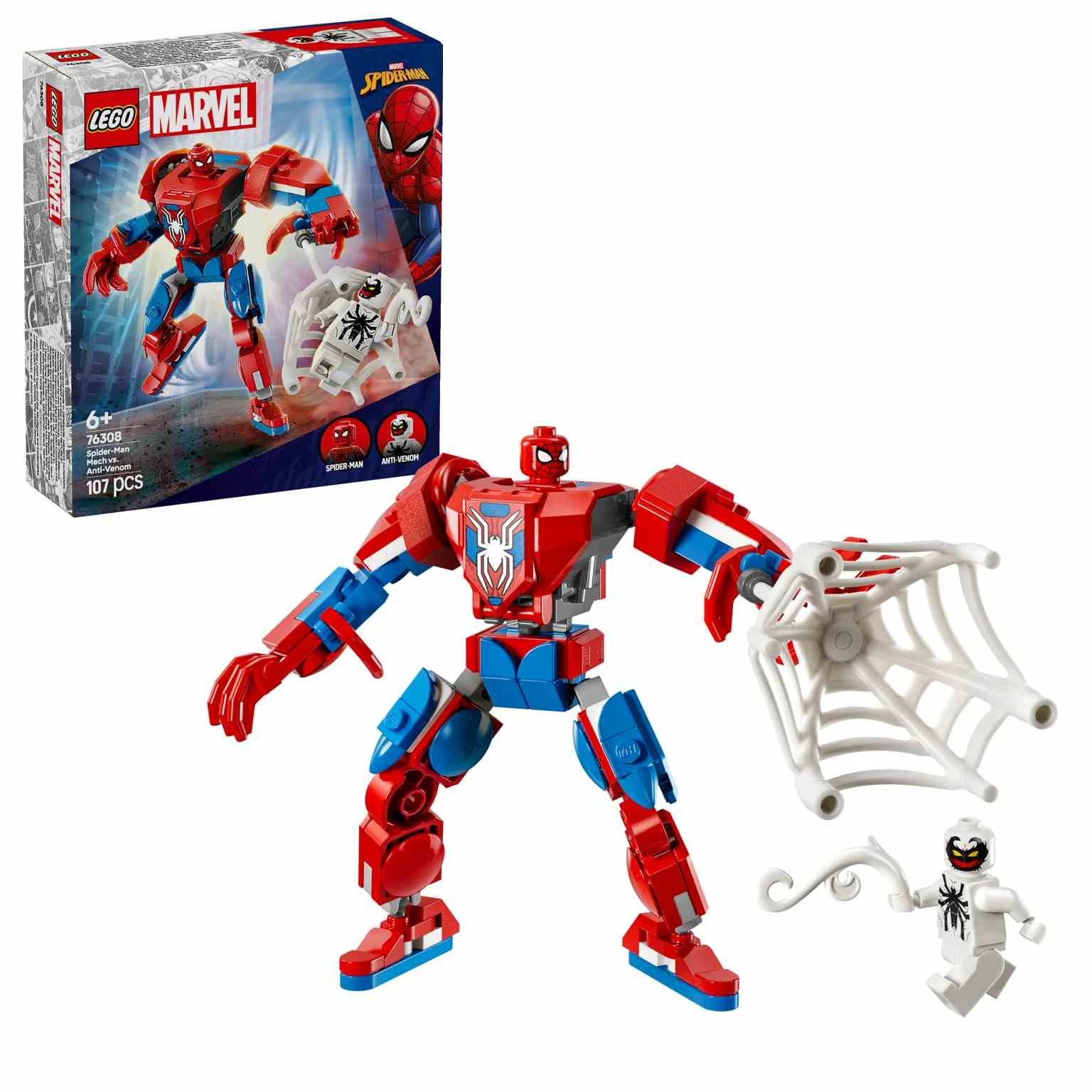LEGO MARVEL | Armadura Robótica de Spider-Man vs. el Anti-Venom - 76308