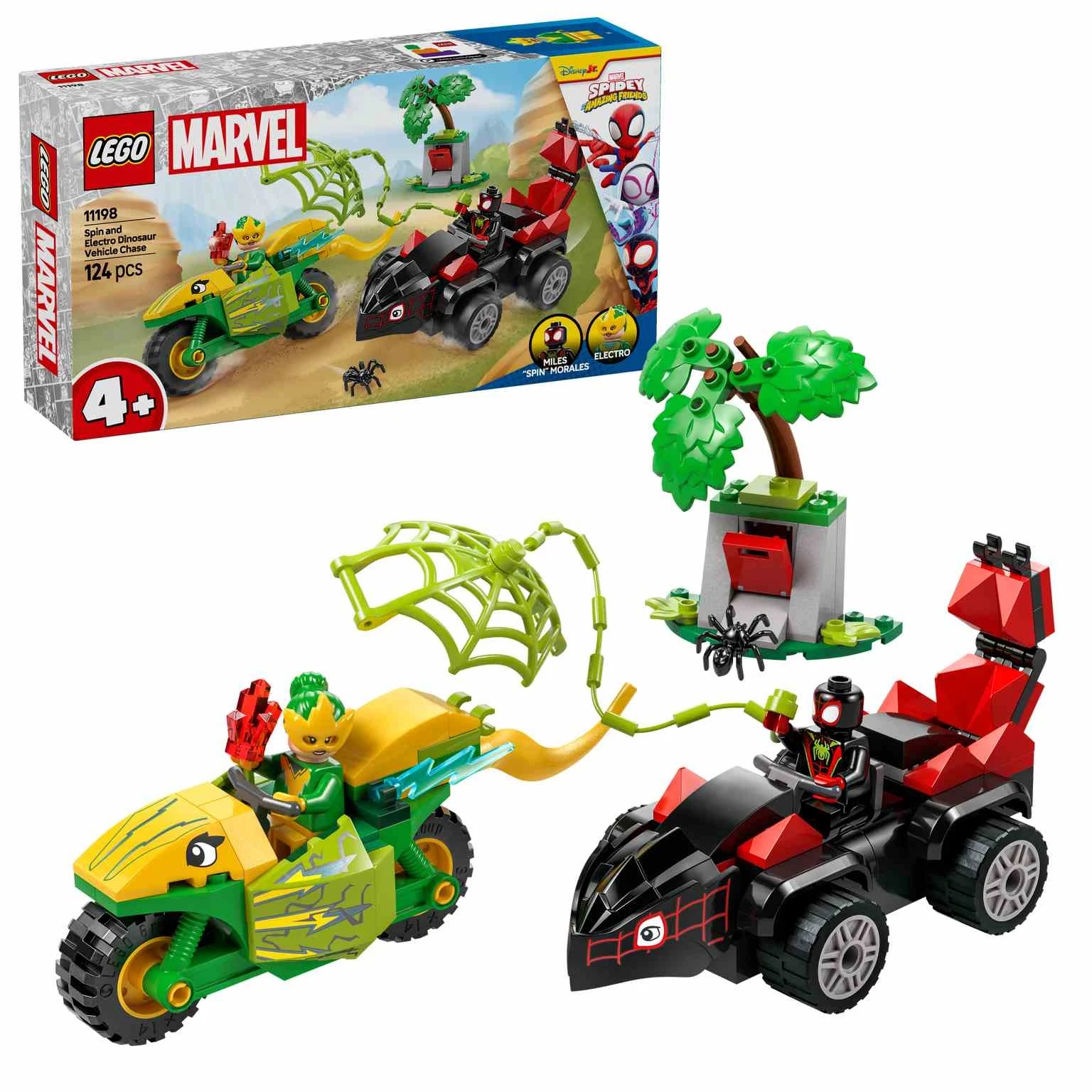 LEGO MARVEL | Spin y Electro: Duelo de Vehículos Dinosaurio  - 11198