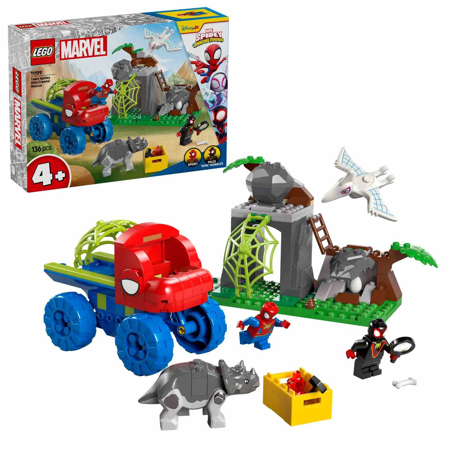 LEGO MARVEL | Todoterreno Dinosaurio y Equipo Spidey al Rescate  - 11199