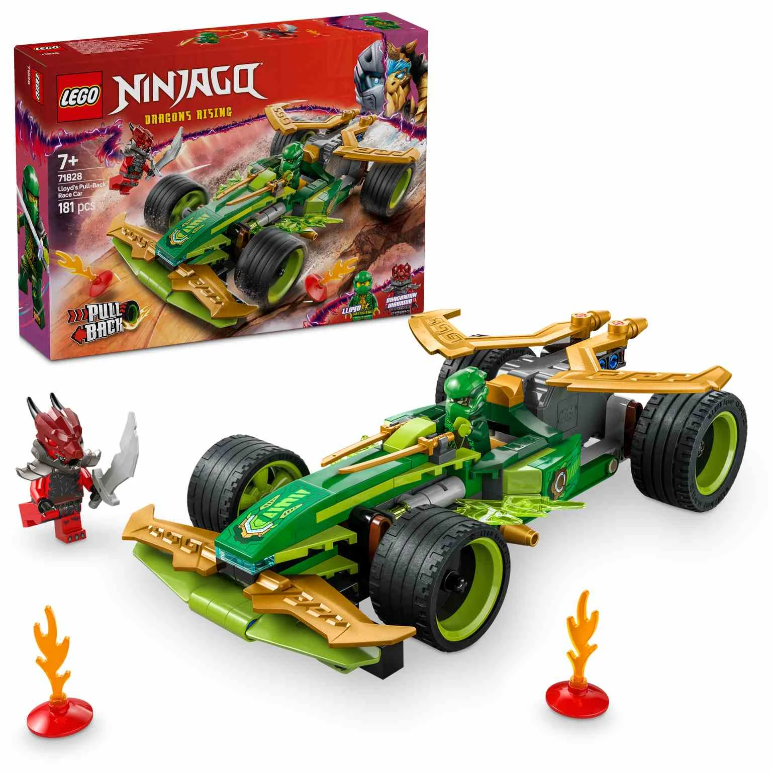 LEGO Ninjago | Coche de Carreras con Motor de Carga Manual de Lloyd - 71828