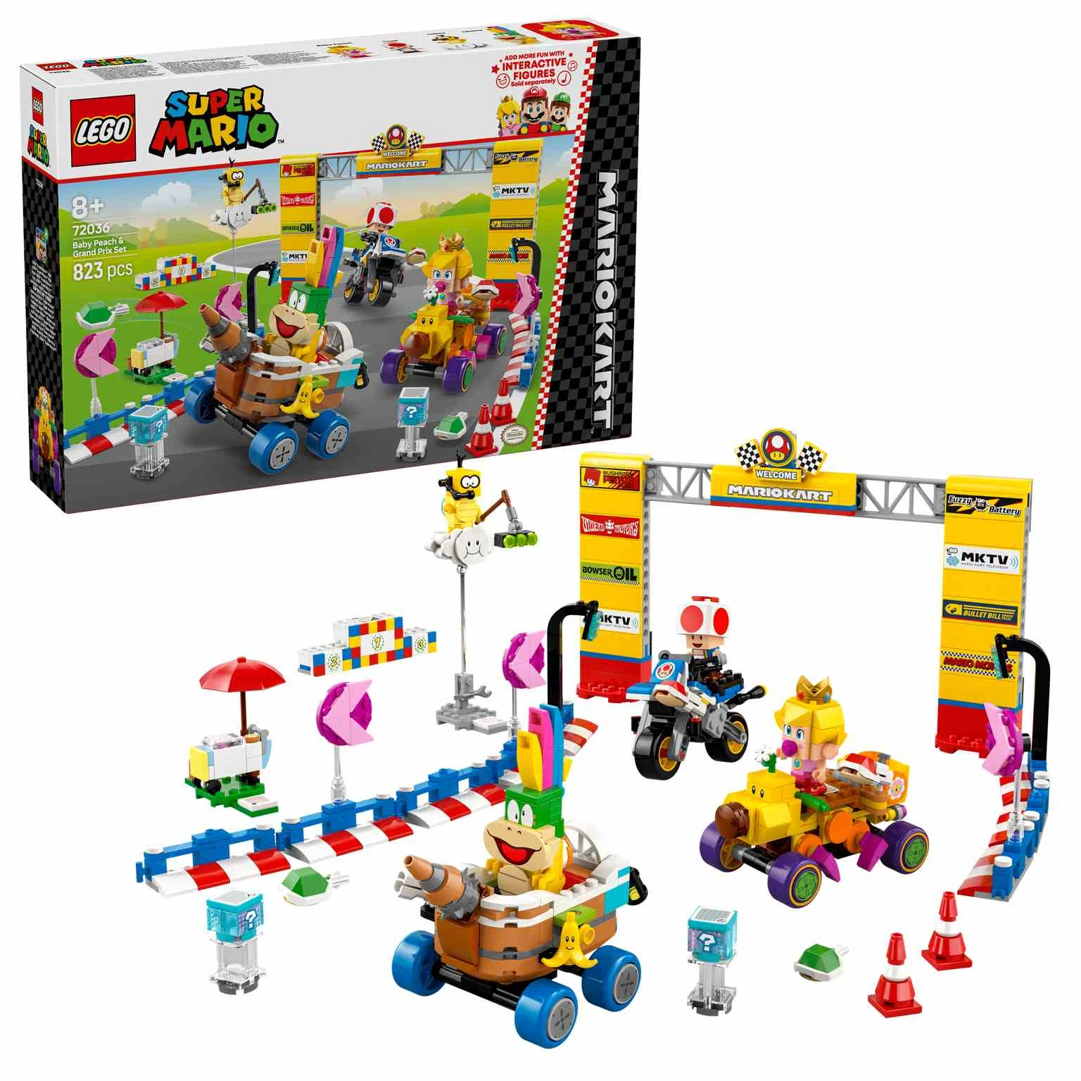 LEGO Super Mario | Mario Kart: Set Bebé Peach y Grand Prix - 72036