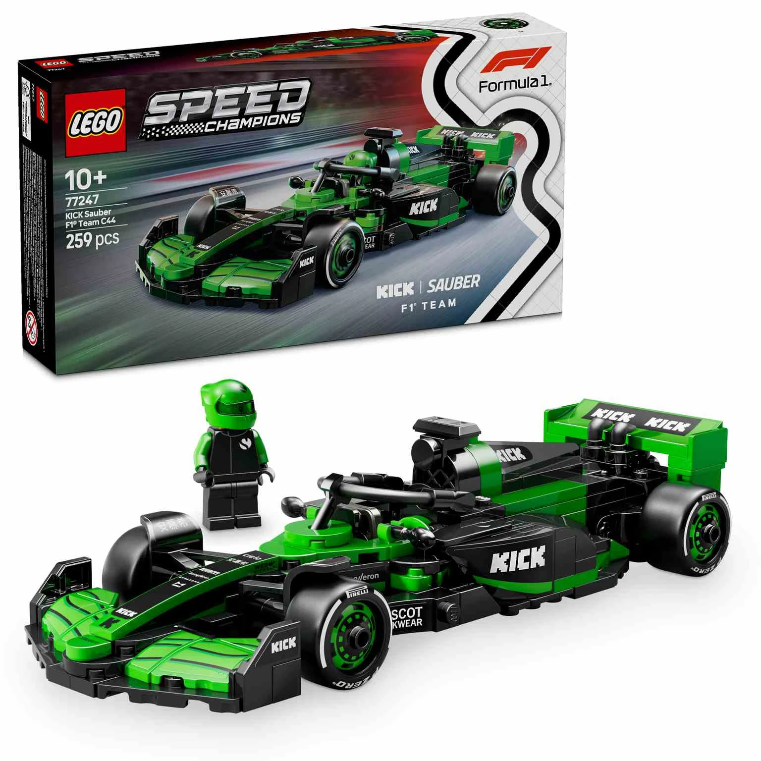 LEGO Speed Champions | Coche de Carreras KICK Sauber F1® Team C44 - 77247