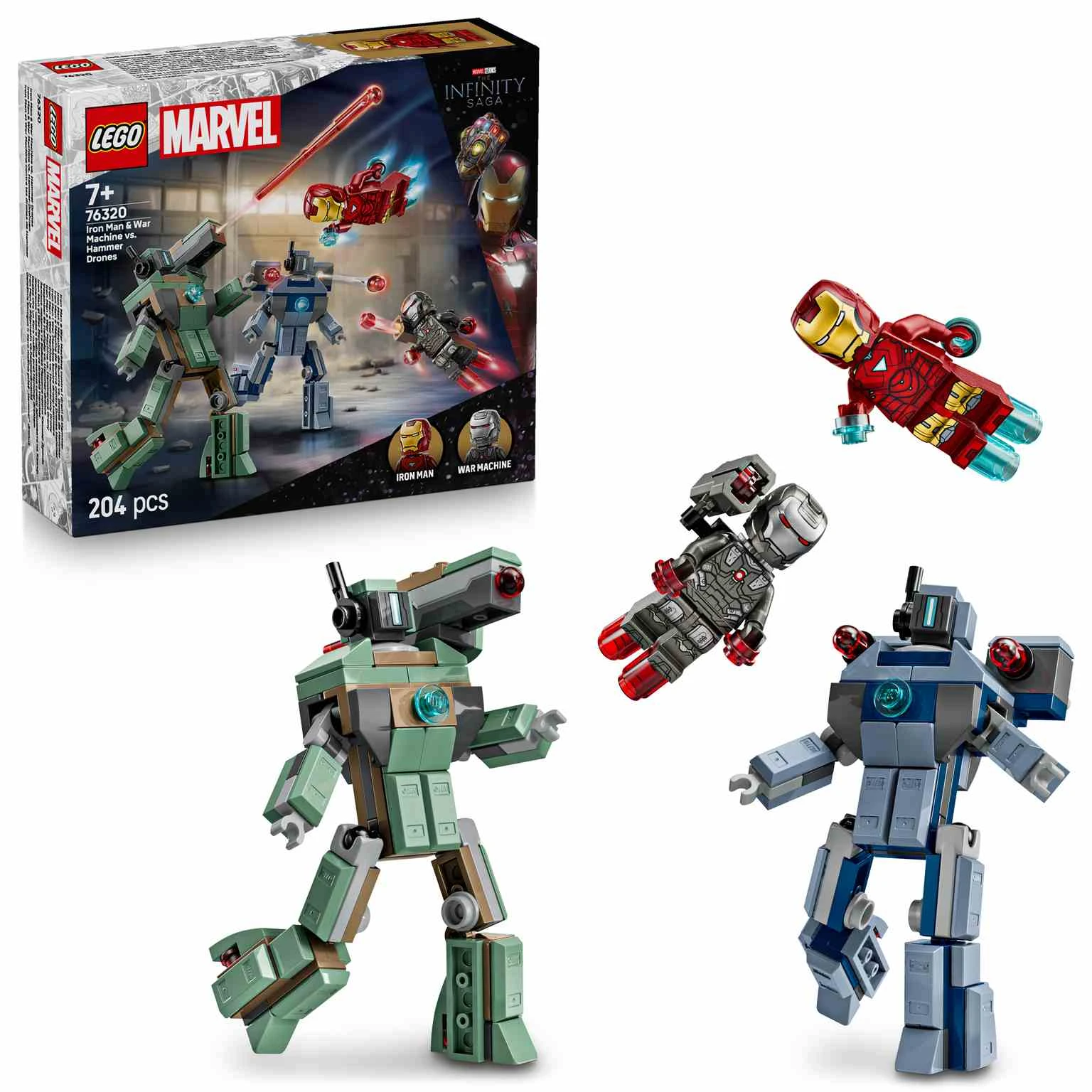 LEGO MARVEL | Iron Man y Máquina de Guerra vs. Drones de Hammer - 76320