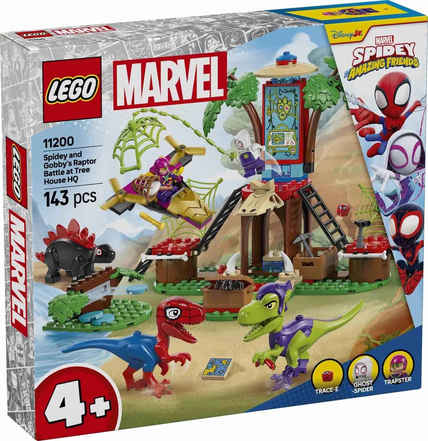 LEGO MARVEL | Spidey y Gobby: Batalla de Raptores en la Base de la Casa del Árbol - 11200