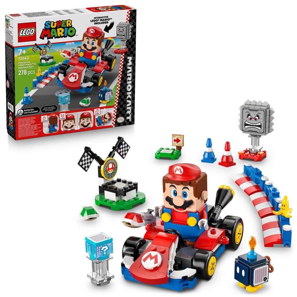 LEGO Super Mario | Mario Kart™ – LEGO Mario™ interactivo y Kart estándar - 72043