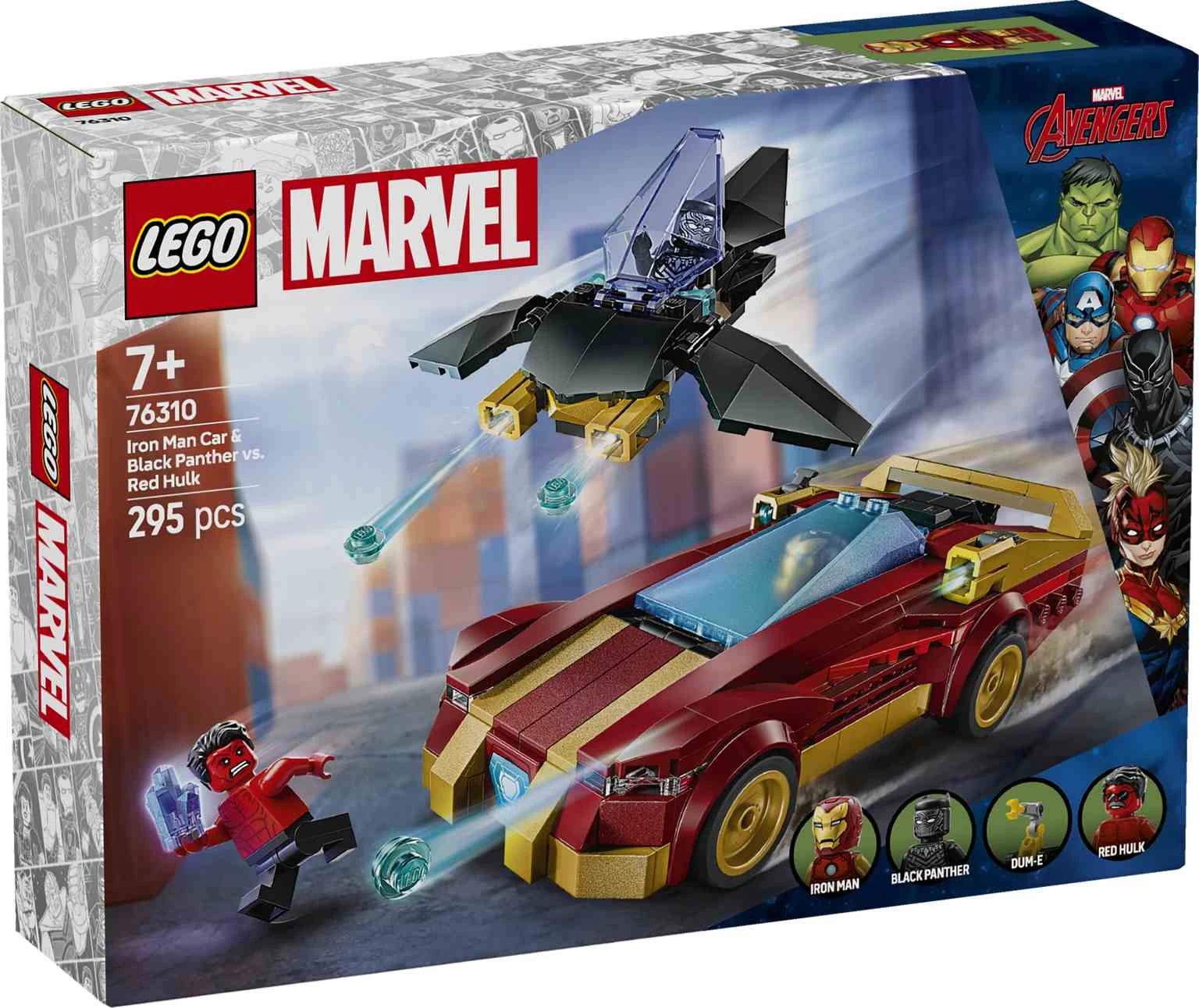 LEGO MARVEL | Deportivo de Iron Man y Black Panther vs. Hulk Rojo - 76310