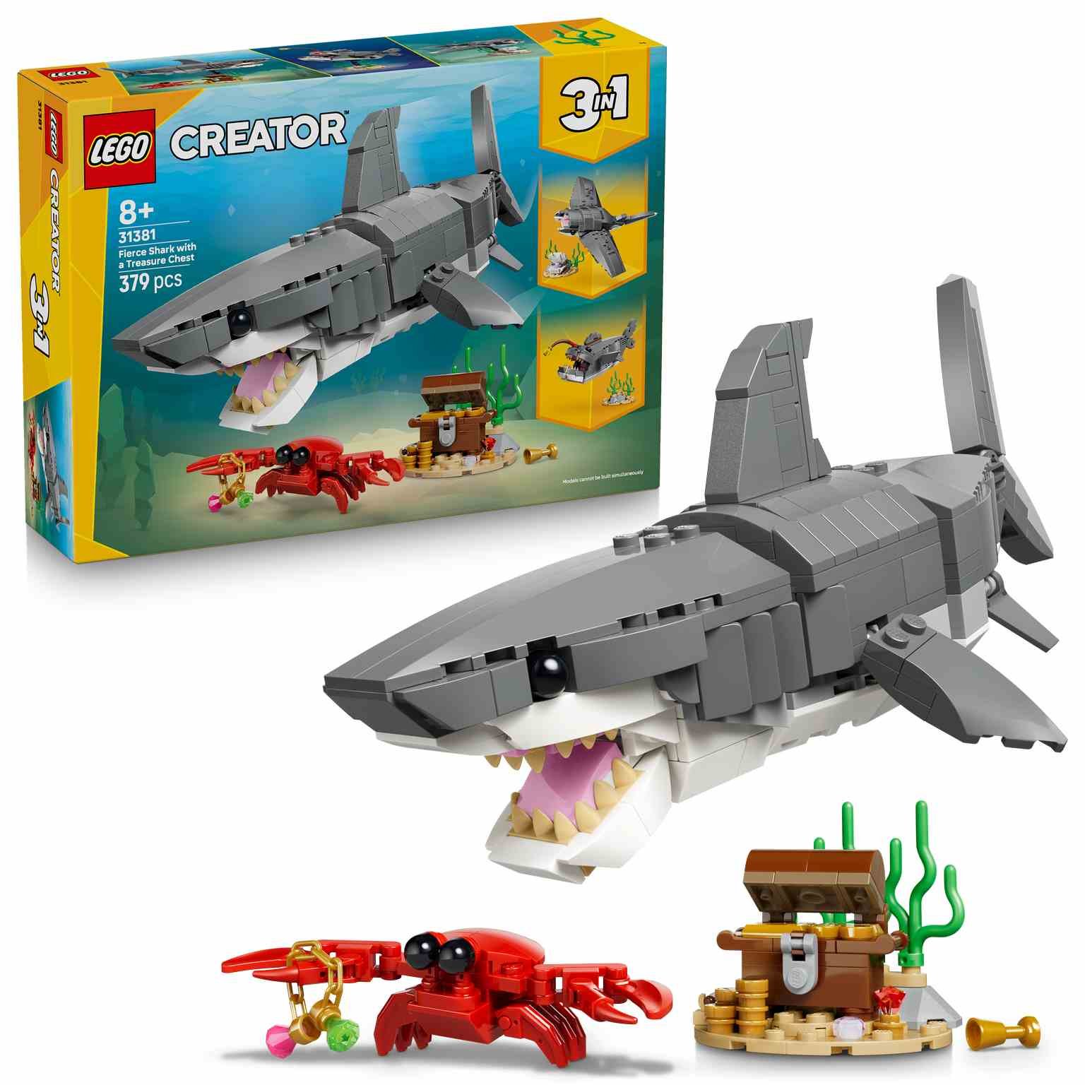 LEGO CREATOR 3en1 | Feroz Tiburón con Cofre del Tesoro - 31381