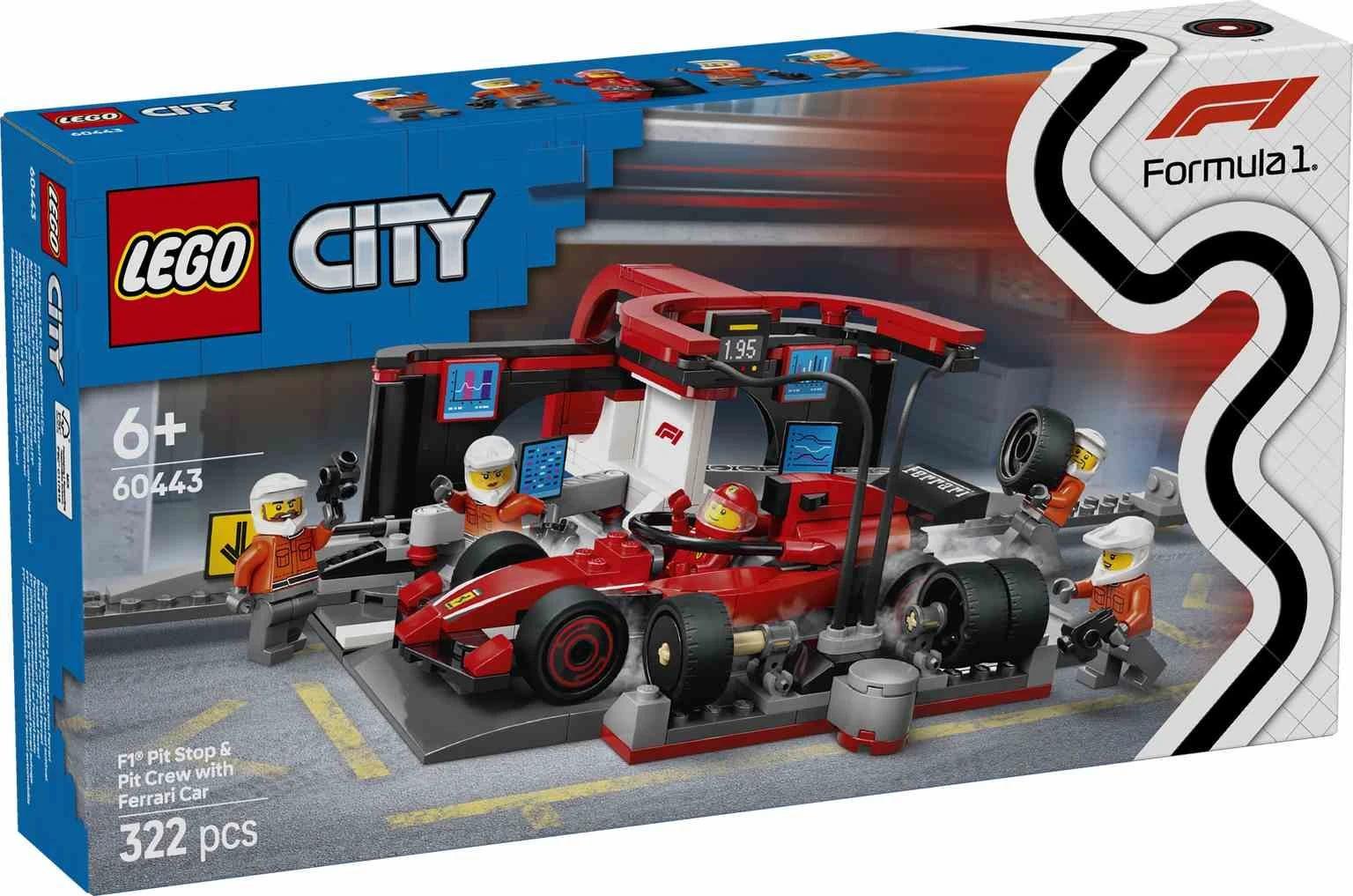 LEGO CITY | Parada en Boxes de F1® y Equipo de Mecánicos con Coche Ferrari - 60443