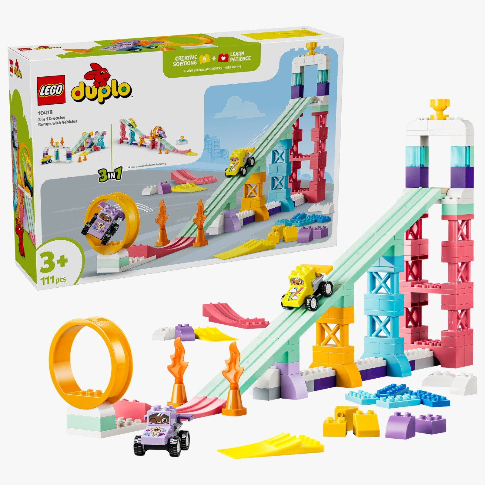 LEGO DUPLO | Rampas Creativas “3 en 1” con Vehículos - 10478