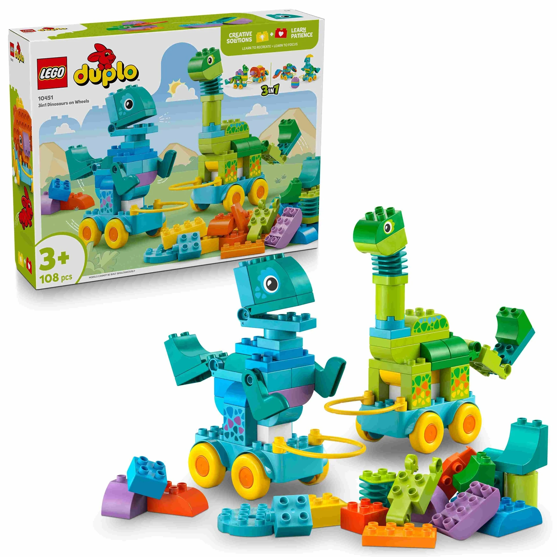 LEGO DUPLO | Dinosaurios sobre Ruedas 3en1 - 10451