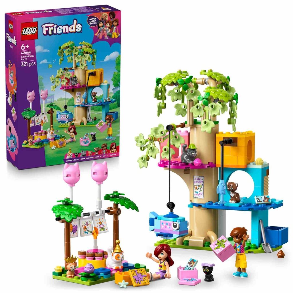 LEGO Friends | Fiesta de Cumpleaños y Casa del Árbol Felina - 42666